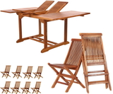 All Things Cedar TD72-22 9pc. Butterfly Folding Chair Set
