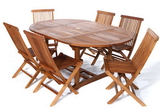 All Things Cedar TE70-22 7pc. Oval Folding Chair Set