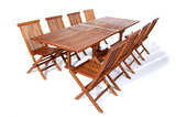 All Things Cedar TE90-22 9pc. Rectangle Folding Chair Set