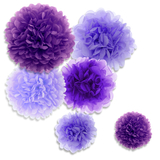 Aspire 36pcs Paper Pom Poms, Mixed Purple Tissue Paper Flowers, Wedding Party Decorations