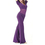 BellyLady Practice Belly Dance Unitard-Body Costume, Purple Stretchy Short Sleeve Top And Dancing Pants Set, Size: S