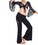 BellyLady Practice Belly Dance Costume, Black Lace Wrap Top And Pants Set