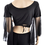 BellyLady Practice Belly Dancing Costume, Black Wrap Top And Mesh Pants Set