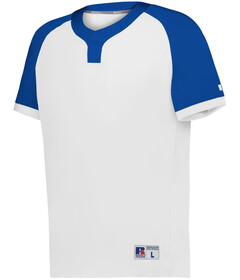 Russell Athletic R02X3B Youth Baseline Covered Placket Baseball Jersey