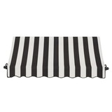 Awntech 10 ft Charleston™ Fixed Awning (124.5 in W x 24 in H x 36 in Proj), Black/White Stripe