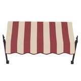 Awntech 3 ft New Orleans™ Fixed Awning (40.5 in W x 24 in H x 16 in Proj), Burgundy/Tan Stripe