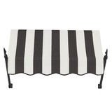 Awntech 4 ft New Orleans™ Fixed Awning (52.5 in W x 56 in H x 32 in Proj), Black/White Stripe