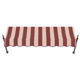 Awntech 5 ft New Orleans™ Fixed Awning (64.5 in W x 36 in H x 24 in Proj), Burgundy/Tan Stripe