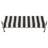 Awntech 6 ft New Orleans™ Fixed Awning (76.5 in W x 36 in H x 24 in Proj), Black/White Stripe