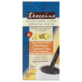 Teeccino Dandelion Caramel Nut, Chicory, Herbal Coffee