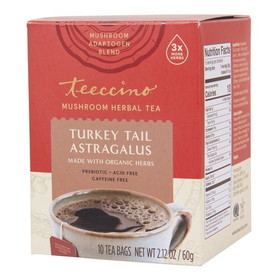 Teeccino Turkey Tail Astragalus, Mushroom Herbal Tea