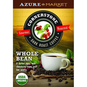 Azure Market Organics Coffee Whole Bean, Cornerstone Dark Roast, Organic