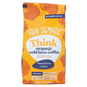 Four Sigmatic Think Coffee, Cold Brew, Ground, Organic