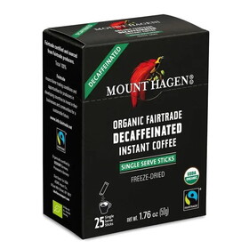 Mount Hagen Instant Coffee, Single-Serve Sticks, Freeze-Dried, Decaf, Organic