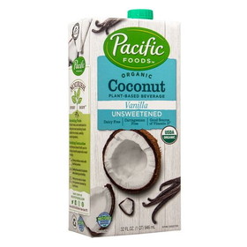 Pacific Foods Coconut Beverage Unsweetened, Vanilla, Organic