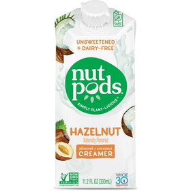 Nutpods Creamer, Dairy-Free, Hazelnut, Unsweetened, Shelf Stable