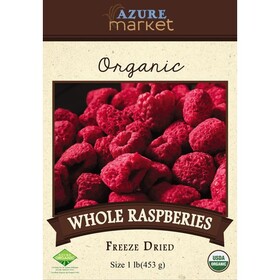 Azure Market Organics Raspberries, Whole, Freeze Dried, Organic