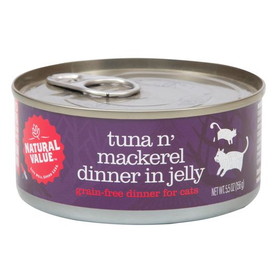 Natural Value Cat Food, Canned Tuna n' Tuna n' Mackerel Dinner in Jelly