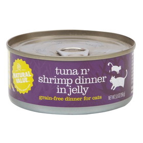 Natural Value Cat Food, Canned Tuna n' Tuna n' Shrimp Dinner in Jelly