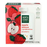 North Coast Apple Sauce Strawberry Probiotic Pouch, Organic
