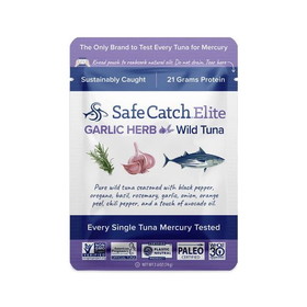 Safe Catch Tuna, Wild, Garlic Herb, Elite, Pouch