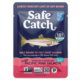 Safe Catch Wild Pink Salmon, No Salt Added, Pouch