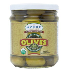 Azure Market Organics Jumbo Green Spiced Olives, Organic