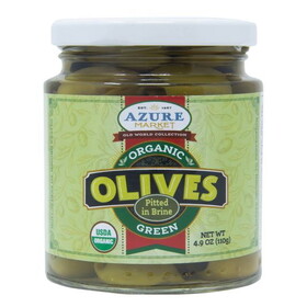 Azure Market Organics Green Olives, Pitted, Organic
