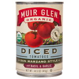 Muir Glen Diced Tomatoes San Marzano Style with Basil & Garlic, Organic