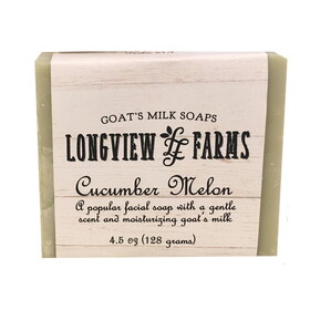 Longview Farms Goat Milk Bar Soap, Handcrafted, Cucumber Melon, All Natural