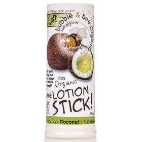 Bubble &amp; Bee Organics Lotion Stick, Coconut and Lime, Organic