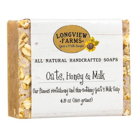 Longview Farms Goat Milk Bar Soap, Handcrafted, Oats, Honey and Milk, All Natural