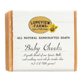 Longview Farms Goat Milk Bar Soap, Handcrafted, Baby Cheeks, All Natural