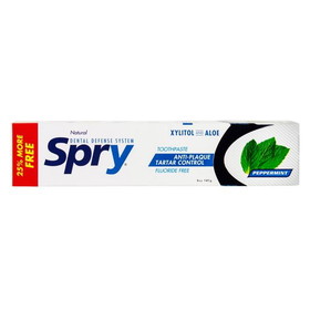Spry Xylitol Toothpaste, Fluoride Free, Peppermint