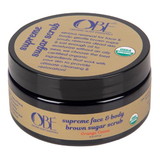 OBE Organic Body Essentials Face and Body Scrub, Brown Sugar, Orange Cocoa, Organic