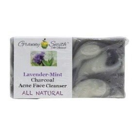 Granny Smith Soap Bar, Charcoal Acne Face Cleanser, Lavender &amp; Peppermint, All Natural