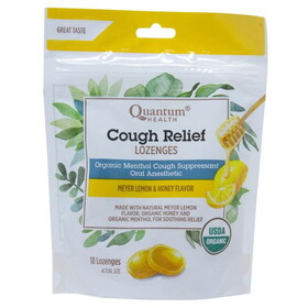 Quantum Health Cough Relief Lozenges, Meyer Lemon &amp; Honey, Organic