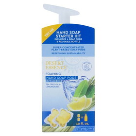 Desert Essence Foaming Hand Soap Pods Starter Kit, Lemongrass