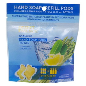 Desert Essence Foaming Hand Soap Refill Pods, Lemongrass