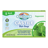 AzureWell Castile Bar Soap, Peppermint, Organic