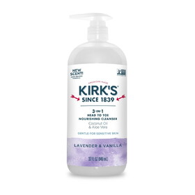Kirk's Body Wash, 3 in 1 Head to Toe Nourishing Cleanser, Lavender & Vanilla