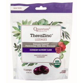 Quantum Health Thera Zinc Lozenges, Elderberry Raspberry, Organic