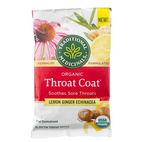 Traditional Medicinals Throat Coat, Lemon Ginger Echinacea, Organic