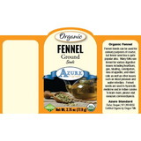 Azure Market Organics Fennel Seeds, Ground, Organic