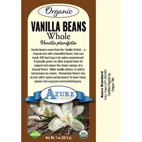Azure Market Organics Vanilla Beans, Whole, Organic