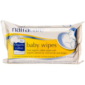Natracare Baby Wipes, Cotton, Organic