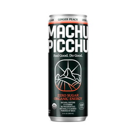 Machu Picchu Energy Energy Drink Zero Sugar, Ginger Peach, Organic
