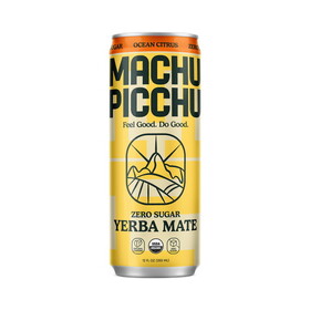 Machu Picchu Energy Energy Drink, Yerba Mate Zero Sugar, Ocean Citrus, Organic