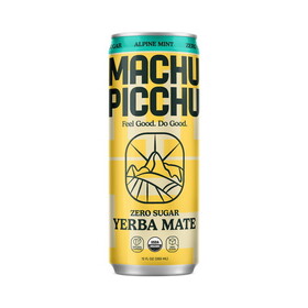 Machu Picchu Energy Energy Drink, Yerba Mate Zero Sugar, Alpine Mint, Organic