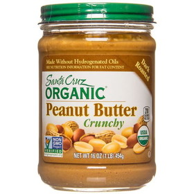 Santa Cruz Peanut Butter, Dark Roasted, Crunchy, Organic